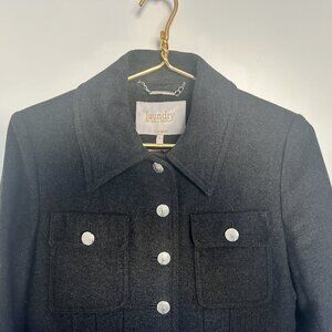 Laundry By Shelli Segal Military Wool Car Coat | Dark Grey size 4